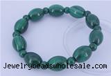 CGB227 8 inches round & rice natural malachite gemstone bracelets