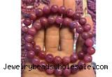 CGB2500 7.5 inches 6mm round ruby gemstone beaded bracelets