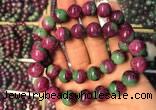 CGB2522 7.5 inches 11mm round ruby zoisite beaded bracelets