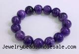 CGB2555 7.5 inches 14mm round charoite gemstone beaded bracelets