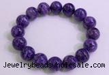 CGB2574 7.5 inches 13mm round charoite gemstone beaded bracelets