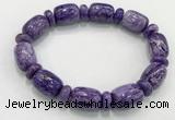 CGB2579 7.5 inches 13*17mm drum charoite gemstone bracelet