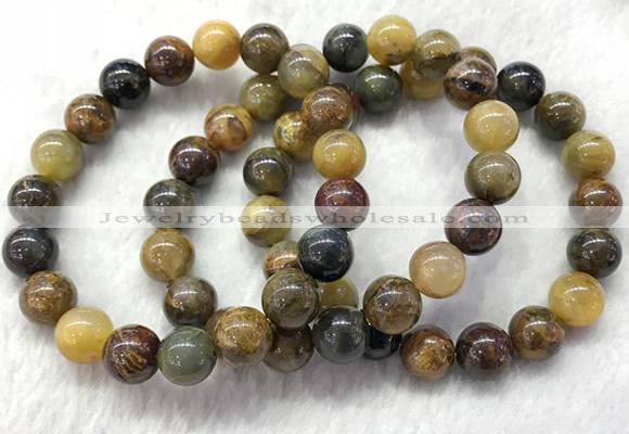 CGB2601 7.5 inches 10mm round natural pietersit beaded bracelets