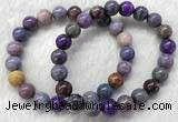 CGB2606 7.5 inches 9mm round natural sugilite beaded bracelets