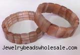 CGB2635 12*18mm faceted rectangle red rutilated quartz bracelets