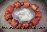 CGB3017 7.5 inches 15*19mm carved tube agate bracelet wholesale