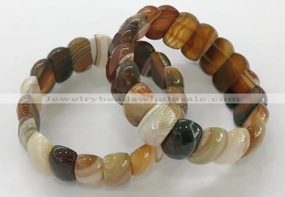 CGB3121 7.5 inches 10*20mm faceted oval agate bracelets