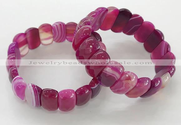 CGB3125 7.5 inches 10*20mm faceted oval agate bracelets