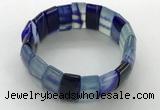 CGB3157 7.5 inches 11*23mm faceted rectangle agate bracelets