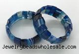 CGB3158 7.5 inches 11*23mm faceted rectangle agate bracelets