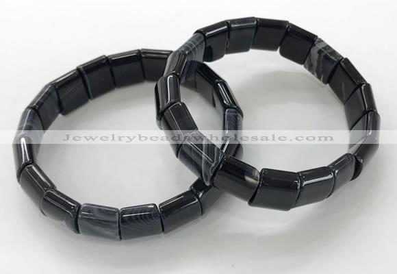 CGB3178 7.5 inches 12*15mm rectangle agate bracelets wholesale