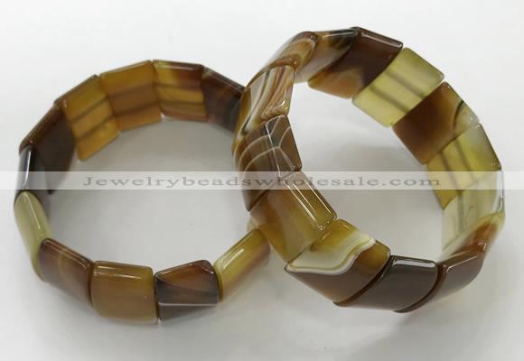 CGB3186 7.5 inches 15*25mm rectangle agate bracelets wholesale