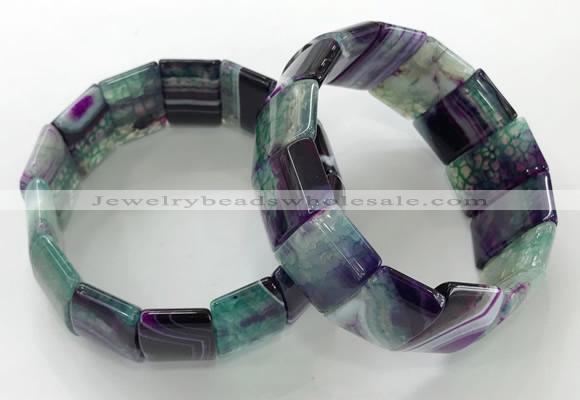 CGB3190 7.5 inches 15*25mm rectangle agate bracelets wholesale