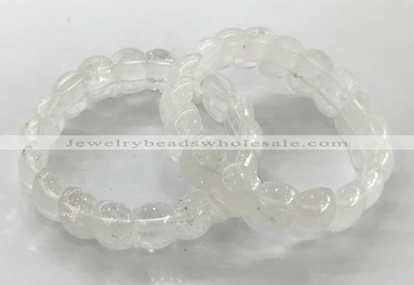 CGB3220 7.5 inches 12*20mm oval white crystal bracelets