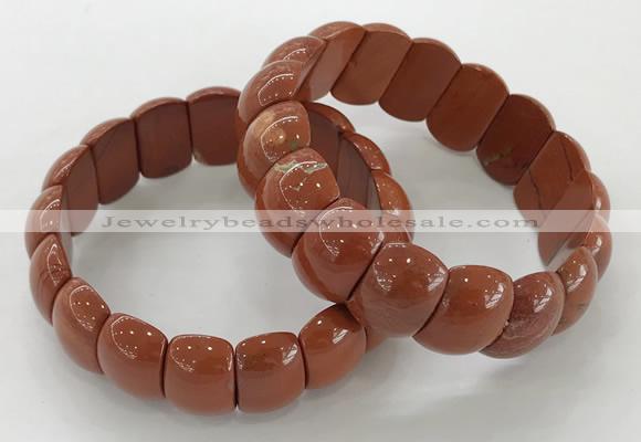 CGB3232 7.5 inches 12*20mm oval red jasper bracelets