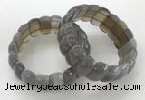 CGB3246 7.5 inches 12*25mm oval grey agate bracelets