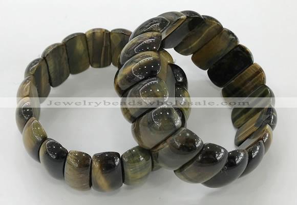 CGB3252 7.5 inches 12*25mm oval blue tiger eye bracelets