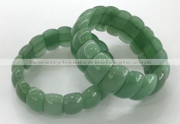 CGB3257 7.5 inches 12*25mm oval green aventurine bracelets