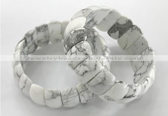 CGB3258 7.5 inches 12*25mm oval white howlite bracelets