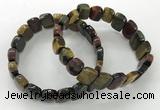 CGB3272 7.5 inches 10*15mm faceted marquise mixed tiger eye bracelets