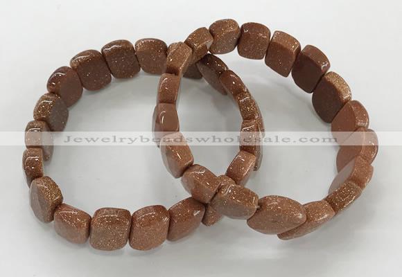 CGB3277 7.5 inches 10*15mm faceted marquise goldstone bracelets