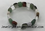 CGB3280 7.5 inches 10*15mm faceted oval mixed gemstone bracelets