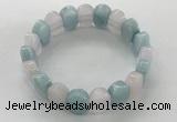 CGB3283 7.5 inches 10*15mm faceted oval mixed gemstone bracelets