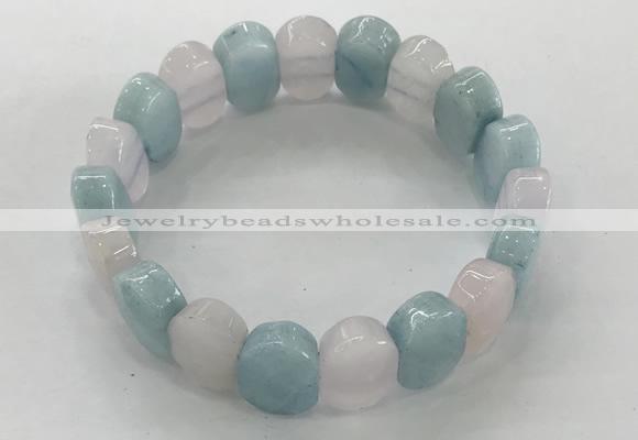 CGB3283 7.5 inches 10*15mm faceted oval mixed gemstone bracelets