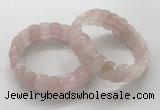 CGB3291 7.5 inches 10*20mm faceted oval rose quartz bracelets