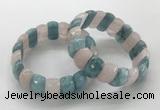 CGB3294 7.5 inches 10*20mm faceted oval mixed gemstone bracelets