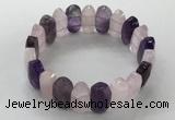 CGB3312 7.5 inches 10*20mm faceted oval mixed quartz bracelets