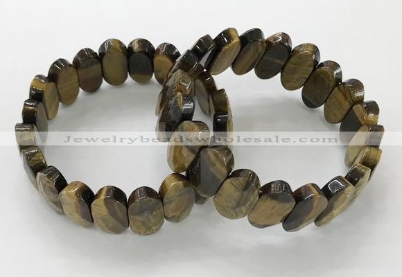 CGB3320 7.5 inches 10*20mm faceted oval yellow tiger eye bracelets