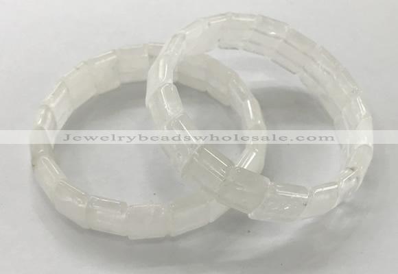 CGB3330 7.5 inches 10*15mm rectangle white crystal bracelets