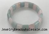 CGB3332 7.5 inches 10*15mm rectangle mixed gemstone bracelets