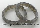 CGB3333 7.5 inches 10*15mm rectangle grey agate bracelets