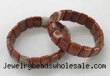 CGB3342 7.5 inches 10*15mm rectangle red jasper bracelets