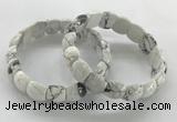 CGB3369 7.5 inches 10*15mm oval white howlite bracelets