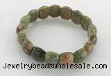 CGB3376 7.5 inches 10*15mm oval unakite bracelets wholesale