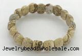 CGB3382 7.5 inches 10*15mm oval picture jasper bracelets