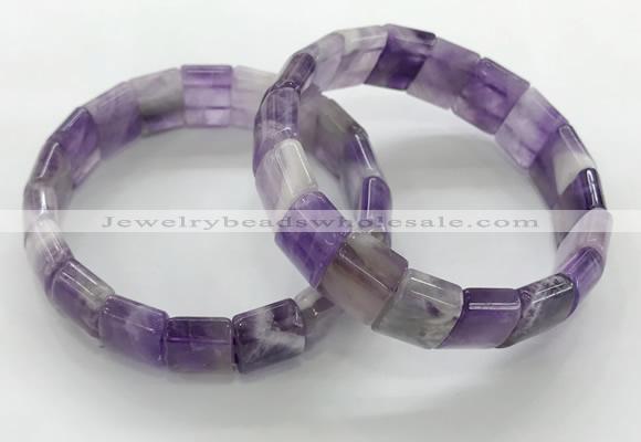 CGB3392 7.5 inches 10*15mm rectangle amethyst bracelets