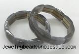 CGB3407 7.5 inches 15*21mm grey agate gemstone bracelets