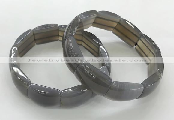 CGB3407 7.5 inches 15*21mm grey agate gemstone bracelets