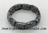 CGB3416 7.5 inches 15*21mm snowflake obsidian bracelets