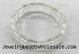 CGB3420 7.5 inches 12*15mm faceted rectangle white crystal bracelets