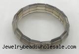 CGB3425 7.5 inches 12*15mm faceted rectangle grey agate bracelets