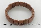 CGB3430 7.5 inches 12*15mm faceted rectangle goldstone bracelets