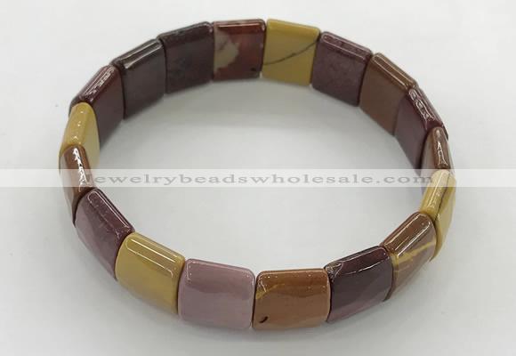 CGB3433 7.5 inches 12*15mm faceted rectangle mookaite bracelets