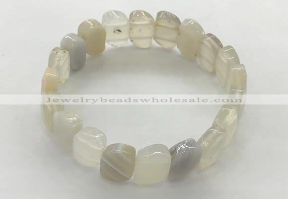 CGB3443 7.5 inches 10*15mm faceted marquise grey agate bracelets