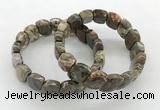 CGB3444 7.5 inches 10*15mm faceted marquise rainforest agate bracelets