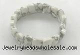 CGB3445 7.5 inches 10*15mm faceted marquise white howlite bracelets